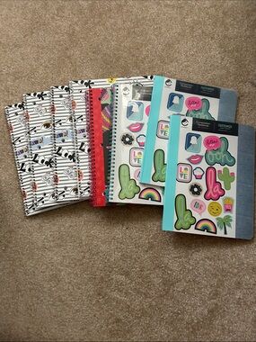 Set of Sticker Composition Notebooks - Bright Multicolor